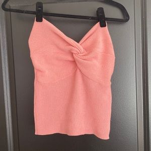 Pink Strapless Knit Top